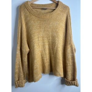 Wooden Ships‎ Paola Buendia Mustard Knit Oversized Sweater S/M Wool Mohair Boho